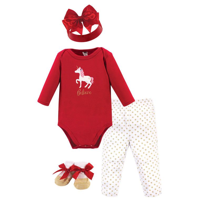 Hudson Baby Holiday Clothing Gift Set 4 Piece Christmas Unicorn