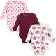 Hudson Baby Cotton Long-Sleeve Bodysuits, Rose