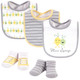 Hudson Baby Cotton Bib and Sock Set, Main Squeeze, One Size