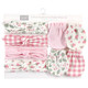 Hudson Baby Cotton Headband and Scratch Mitten Set, Gingham Floral