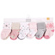 Hudson Baby Cotton Rich Newborn and Terry Socks, Pink Gray Aztec