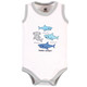 Hudson Baby Cotton Sleeveless Bodysuits, Shark Patrol