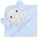 Hudson Baby Cotton Rich Hooded Towels, White Dots Gray Elephant