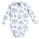 Hudson Baby Cotton Long-Sleeve Bodysuits, Blue Toile 5-Pack