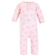 Hudson Baby Premium Quilted Coveralls, Pink Gray Elephant