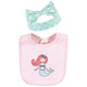 Hudson Baby Cotton Bib and Headband or Caps Set, Coral Mint Mermaid