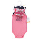 Hudson Baby Sleeveless Bodysuit and Headband Set, Pink Navy Roses