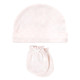 Hudson Baby Cotton Cap and Scratch Mitten Set, Damask