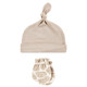 Hudson Baby Cotton Cap and Scratch Mitten Set, Modern Giraffe