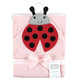 Hudson Baby Cotton Animal Face Hooded Towel, Pink Ladybug