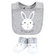Hudson Baby Cotton Bib and Sock Set, Eggstra Cute