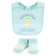 Hudson Baby Cotton Bib and Sock Set, Eggstra Cute