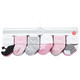 Luvable Friends Newborn and Baby Terry Socks, Pink Black Ballet 12-Pack