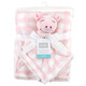 Hudson Baby Infant Girl Plush Blanket with Security Blanket, Pig