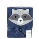 Hudson Baby Infant Boy Cotton Animal Face Hooded Towel, Raccoon, One Size