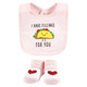 Hudson Baby Infant Girl Cotton Bib and Sock Set, Girl Pizza Taco, One Size