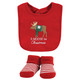 Hudson Baby Unisex Baby Cotton Bib and Sock Set, Moose Be Christmas