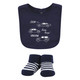 Hudson Baby Cotton Bib and Sock Set, Cars