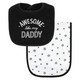 Hudson Baby Cotton Terry Bib and Burp Cloth Set, Mom Dad Moon And Back