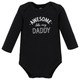 Hudson Baby Infant Boy Cotton Long-Sleeve Bodysuits, Mom Dad Moon Back