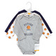 Hudson Baby Infant Boy Cotton Long-Sleeve Bodysuits, Basketball