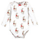 Hudson Baby Infant Girls Cotton Long-Sleeve Bodysuits, Fancy Rudolph