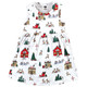 Hudson Baby Infant and Toddler Girl Cotton Dress and Cardigan Set, North Pole