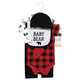 Hudson Baby Unisex Baby Cotton Layette Set, Buffalo Plaid Bear