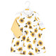 Hudson Baby Infant Girl Cotton Dress and Cardigan Set, Sunflower