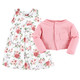 Hudson Baby Cotton Dress and Cardigan Set, Vintage Floral