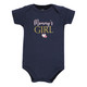 Hudson Baby Infant Girl Cotton Bodysuits, Girl Mommy Pink Navy 5Pk