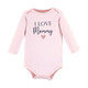 Hudson Baby Infant Girl Cotton Long-Sleeve Bodysuits, Girl Mommy Pink Navy 3-Pack