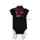 Hudson Baby Infant Girl Cotton Bodysuit, Pant and Shoe Set, Girl Mommy Red Black