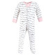 Hudson Baby Infant Girl Cotton Sleep and Play, Bonjour