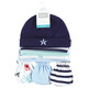 Hudson Baby Infant Boy Cotton Cap and Scratch Mitten Set, Ocean Friends, 0-6 Months