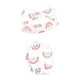 Hudson Baby Infant Girl Cotton Headband and Scratch Mitten Set, Modern Rainbow, 0-6 Months