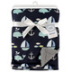 Luvable Friends Plush Blanket with Sherpa Back, Ocean
