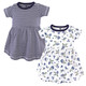 Hudson Baby Toddler Cotton Dress, Blueberries, 2-Pack