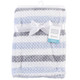 Hudson Baby Plush Waffle Blanket, Blue Gray Stripe