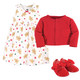 Hudson Baby Cotton Dress, Cardigan and Shoe Set, Sugar Spice