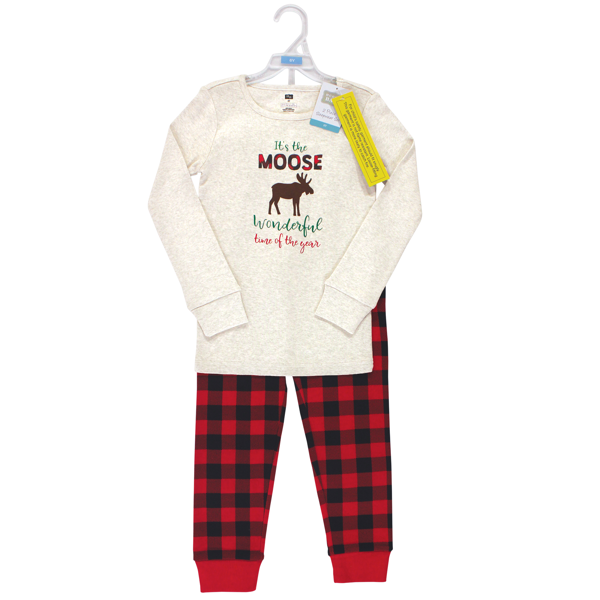 Hudson Baby Family Holiday Pajamas, Moose Wonderful Time Kids