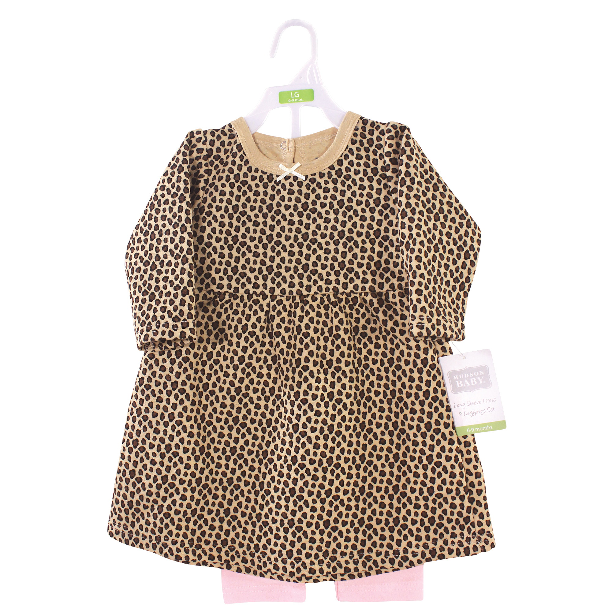 Hudson Baby Quilted Cotton Dress and Leggings, Leopard Pink - Hudson  Childrenswear