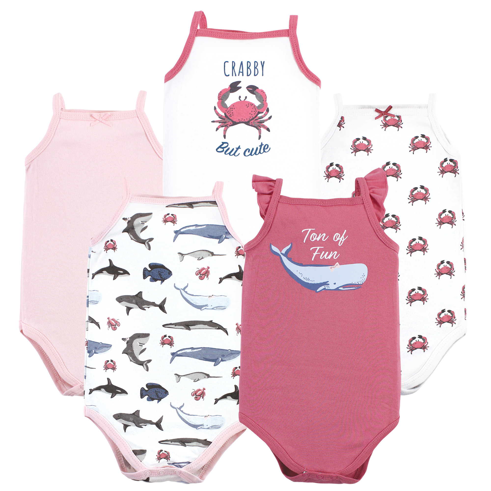 Hudson Baby Cotton Sleeveless Bodysuits, Girl Sea Creatures - Hudson  Childrenswear