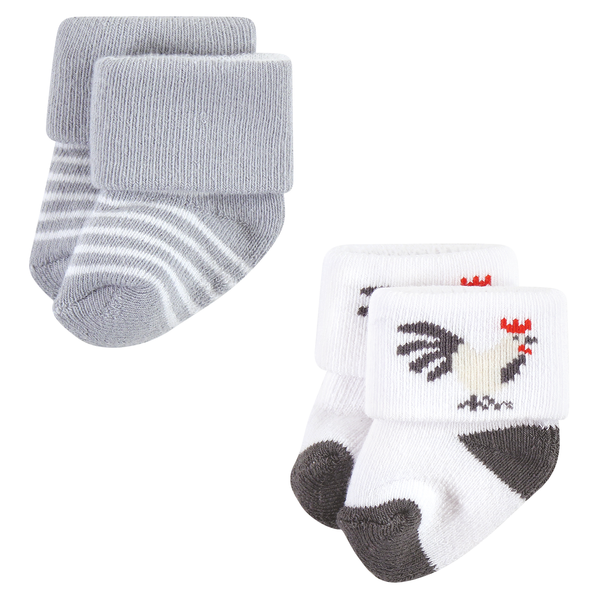 Hudson Baby Unisex Baby Cotton Rich Newborn and Terry Socks, Farm, 6-12 Months