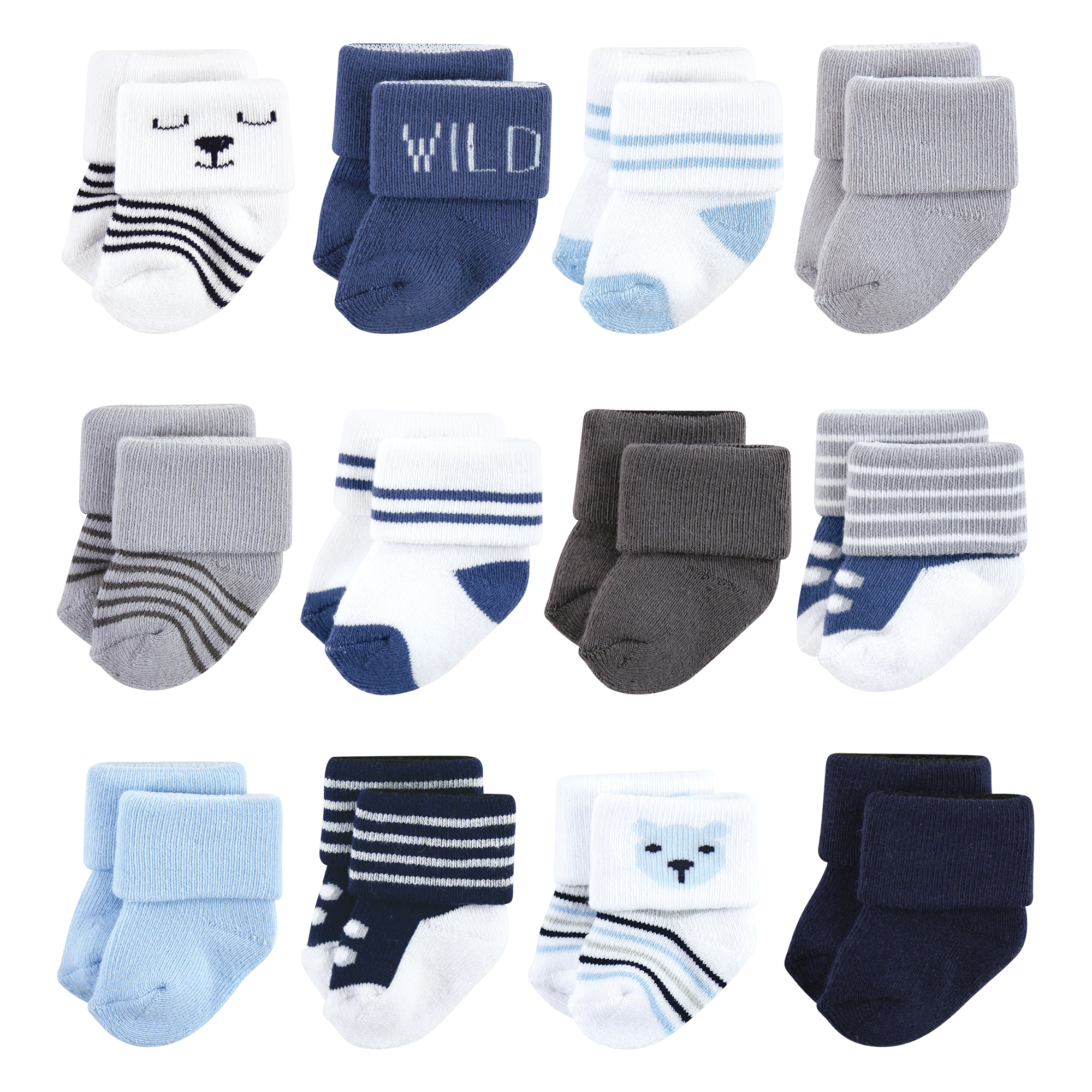 Hudson Baby Unisex Baby Cotton Rich Newborn and Terry Socks, Farm, 6-12 Months