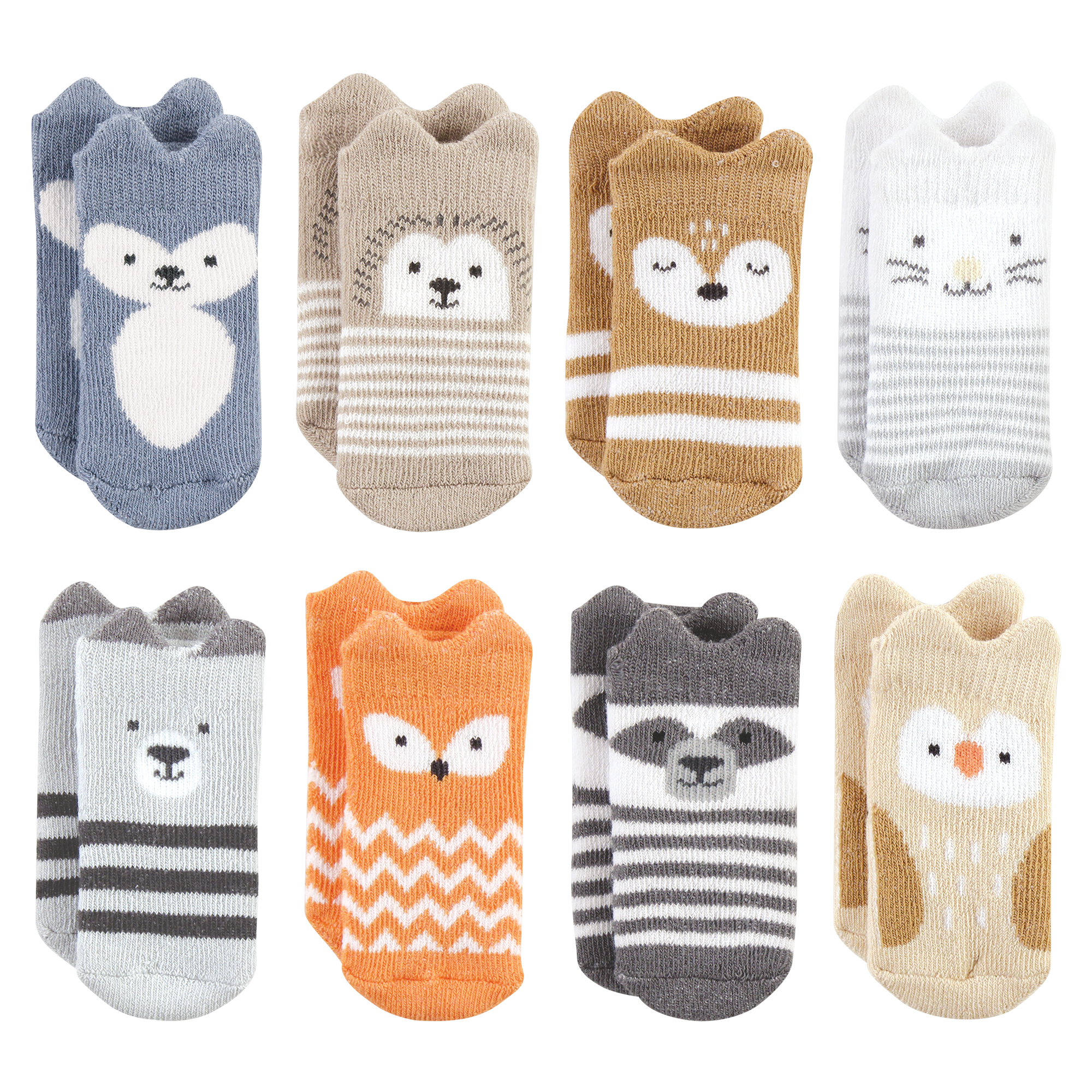 Hudson Baby Infant Boy Cotton Rich Newborn and Terry Socks, Boy Woodland,  0-3 Months