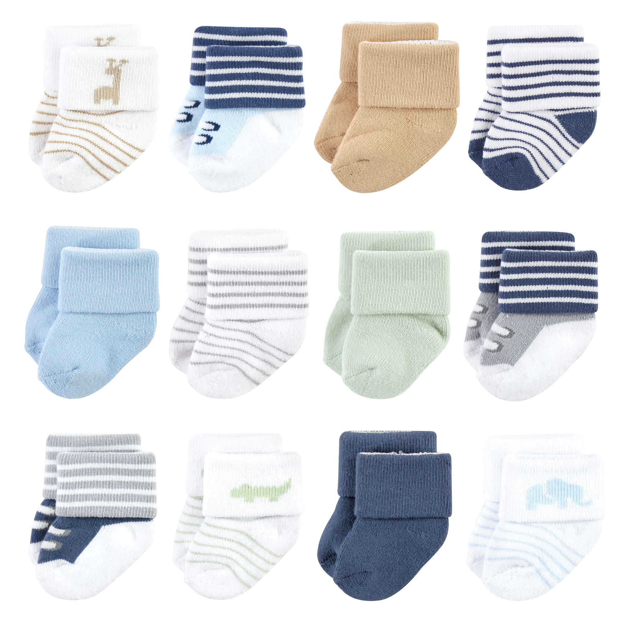 Luvable Friends Baby Boy Newborn and Baby Terry Socks, Whale, 0-6 Months