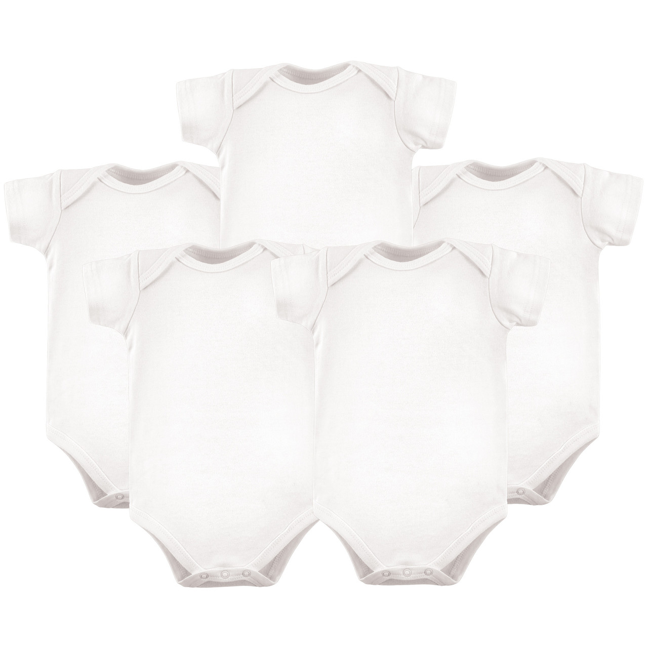 White 5-Pack Short-Sleeve Original Bodysuits