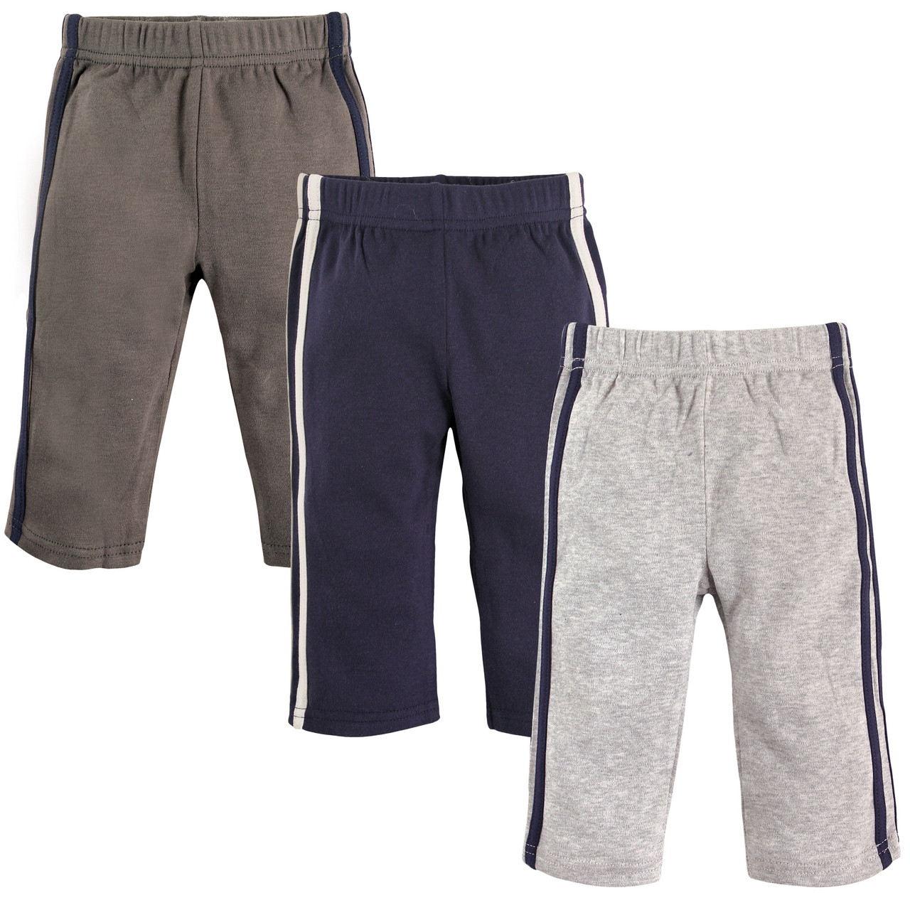 Hudson Baby Toddler Athletic Pants, 3Pack, Blue & Gray Baby and