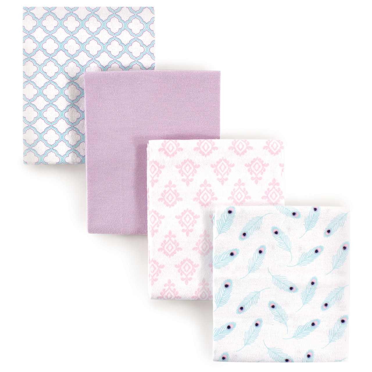 Hudson Baby Flannel Receiving Blankets, 4-Pack - Super Soft 30" X 36" Baby Blankets For Swaddling & Nursing - View #8